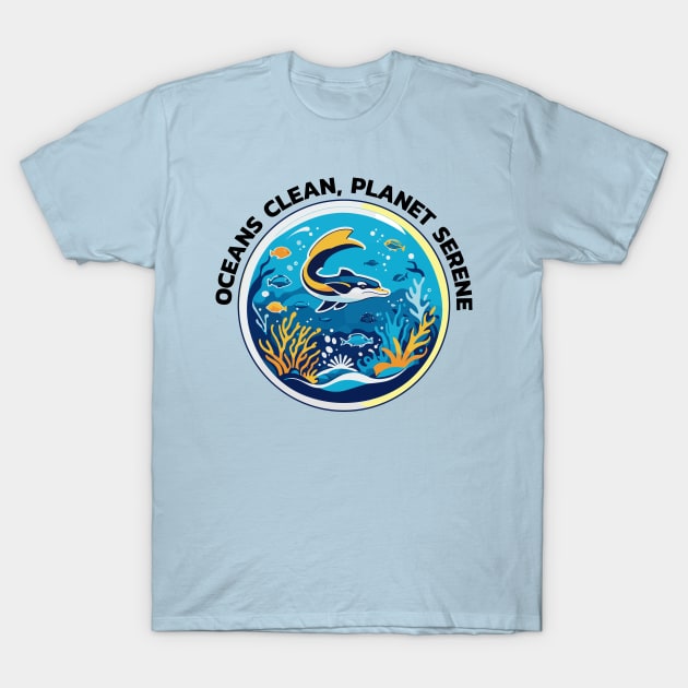 Clean Ocean and Marine Conservation T-Shirt by RetroColors